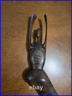 Abstract Biomorphic Mid-Century Modern Modernist Wood Sculpture 21 Tall Vintage