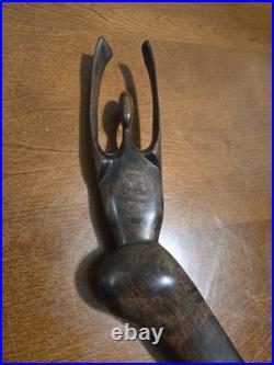 Abstract Biomorphic Mid-Century Modern Modernist Wood Sculpture 21 Tall Vintage