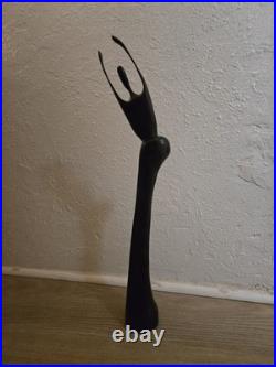 Abstract Biomorphic Mid-Century Modern Modernist Wood Sculpture 21 Tall Vintage