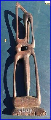 Abstract Brutalist Hand Carved Wood Art Sculpture Vintage Picasso Esque Face