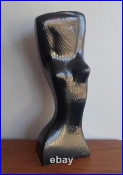 Abstract Modernist Art Sculpture Cubist Torso Hand Carved Wood Heifetz Vintage