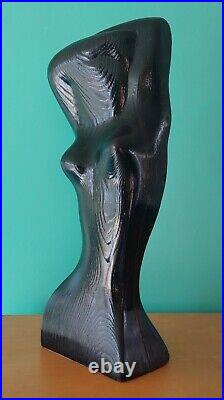 Abstract Modernist Art Sculpture Cubist Torso Hand Carved Wood Heifetz Vintage