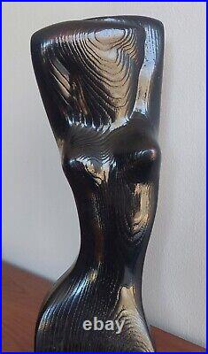 Abstract Modernist Art Sculpture Cubist Torso Hand Carved Wood Heifetz Vintage