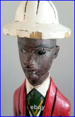Africa Colonial Wood Carved Figure Ivory Coast Vintage Hand Painted 40