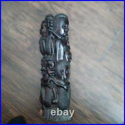 African Makonde Tree of Life vintage wood sculpture 13 tall
