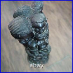 African Makonde Tree of Life vintage wood sculpture 13 tall