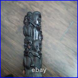 African Makonde Tree of Life vintage wood sculpture 13 tall