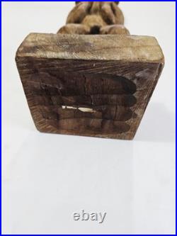 African Tribal Wood Sculpture Hand Carved App. 12 Inches Tall Unique Vintage