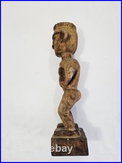 African Tribal Wood Sculpture Hand Carved App. 12 Inches Tall Unique Vintage