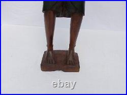 African Tribal statue 4 foot tall vintage hand carved wood sculpture