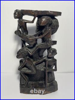 African Wood Makonde Sculpture Tree Of Life Vintage Rare