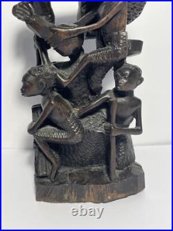 African Wood Makonde Sculpture Tree Of Life Vintage Rare