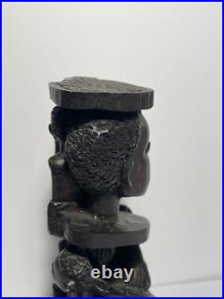 African Wood Makonde Sculpture Tree Of Life Vintage Rare