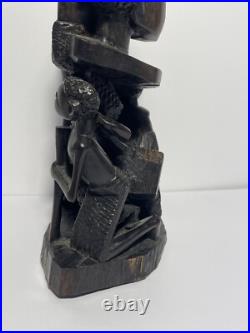 African Wood Makonde Sculpture Tree Of Life Vintage Rare