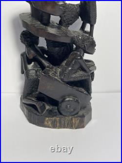 African Wood Makonde Sculpture Tree Of Life Vintage Rare