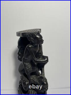 African Wood Makonde Sculpture Tree Of Life Vintage Rare