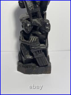 African Wood Makonde Sculpture Tree Of Life Vintage Rare