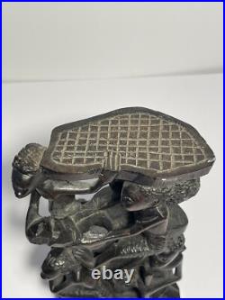 African Wood Makonde Sculpture Tree Of Life Vintage Rare