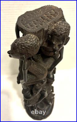 African Wood Makonde Sculpture Tree Of Life Vintage Rare 12.5
