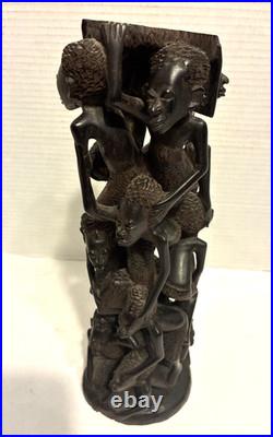 African Wood Makonde Sculpture Tree Of Life Vintage Rare 12.5