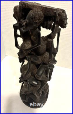 African Wood Makonde Sculpture Tree Of Life Vintage Rare 12.5