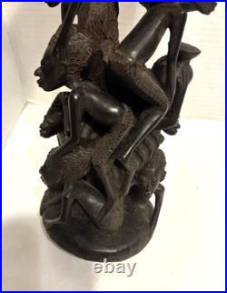 African Wood Makonde Sculpture Tree Of Life Vintage Rare 12.5