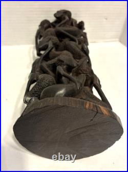 African Wood Makonde Sculpture Tree Of Life Vintage Rare 12.5