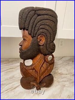 Afro-Caribbean Wood Carving Vintage Wall Hanging Art 23 H x 10 W Nice