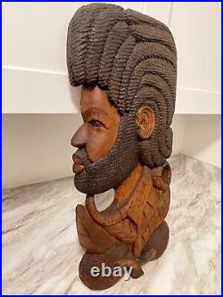 Afro-Caribbean Wood Carving Vintage Wall Hanging Art 23 H x 10 W Nice