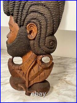 Afro-Caribbean Wood Carving Vintage Wall Hanging Art 23 H x 10 W Nice