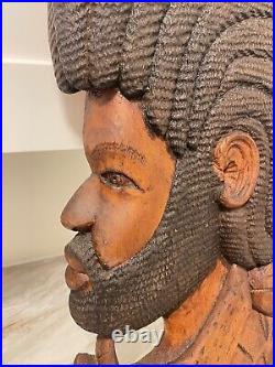 Afro-Caribbean Wood Carving Vintage Wall Hanging Art 23 H x 10 W Nice