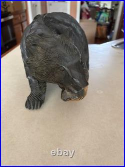 Ainu Bear Vintage Wood Carved Sculpture Hokkaido, Japan