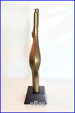 Alain Chervet Vtg Mid Century French Modern Brass Wood Table Sculpture Jere