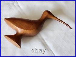 Alan Middleton Vintage Wooden Bird Carving Curlew Mid Century Art