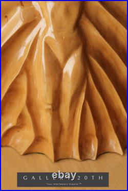 Amazing! Art Deco Handcarved Wood Sculpture! Vtg Beautiful 30's 40's Woman MCM