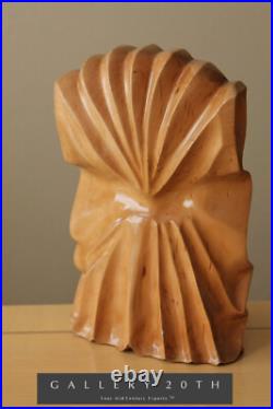 Amazing! Art Deco Handcarved Wood Sculpture! Vtg Beautiful 30's 40's Woman MCM