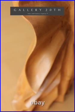 Amazing! Art Deco Handcarved Wood Sculpture! Vtg Beautiful 30's 40's Woman MCM