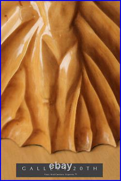 Amazing! Art Deco Handcarved Wood Sculpture! Vtg Beautiful Statue 30s 40s Woman