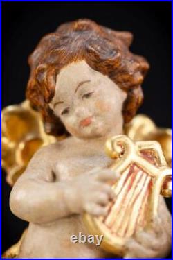 Angel Sculpture B Wood Carving Statue Wooden Archangel Vintage Figure 6