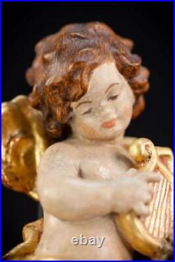 Angel Sculpture B Wood Carving Statue Wooden Archangel Vintage Figure 6