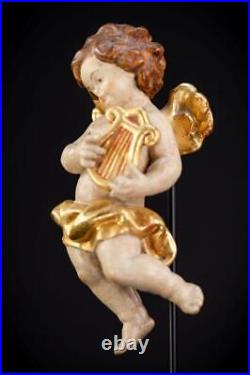 Angel Sculpture B Wood Carving Statue Wooden Archangel Vintage Figure 6