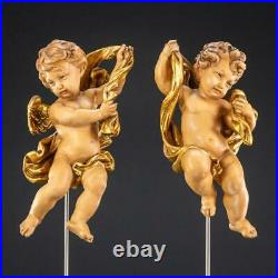 Angel Sculpture Wood Carving Sttue Wooden Archangel Figure Vintage 10'