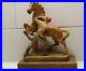 Anri Wood Carving Carved Horse and Jockey Italy Vintage Original