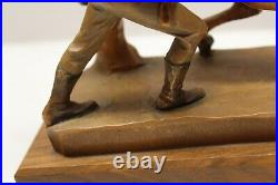 Anri Wood Carving Carved Horse and Jockey Italy Vintage Original