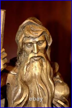 Antique 16 Hand Carved Wood Mountain Mining Spirit Rubezahl Statue Sculpture