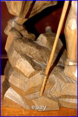 Antique 16 Hand Carved Wood Mountain Mining Spirit Rubezahl Statue Sculpture