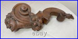 Antique 1800's hand carved figural wood architectural salvage devil sculpture