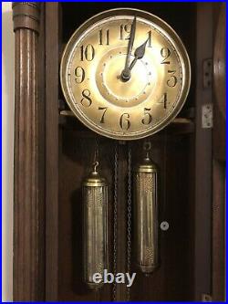Antique 1850s German Grandfather Clock Heavy Carving Urgos Movement