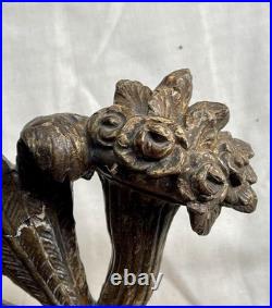 Antique 18th or 19th Century Gilt Wood Carving Prince Of Wales Feather & Florals
