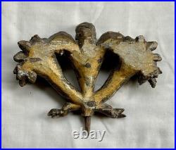Antique 18th or 19th Century Gilt Wood Carving Prince Of Wales Feather & Florals